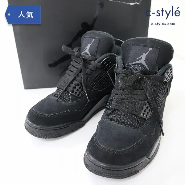 NIKE ナイキ スニーカー AIR JORDAN 4 RETRO BLACK CAT 26cm CU1110-010 黒