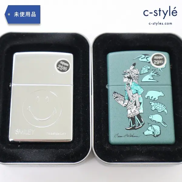 ZIPPO ジッポー ライター SMILEY シルバー Carson Waterman グリーン 喫煙具