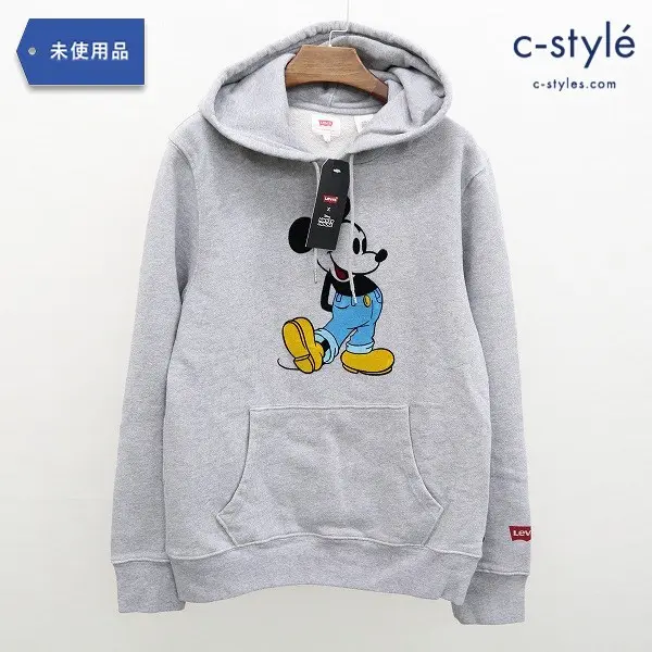 Levi’s × Disney ミッキーマウス プルオーバー パーカー S グレー フーディ