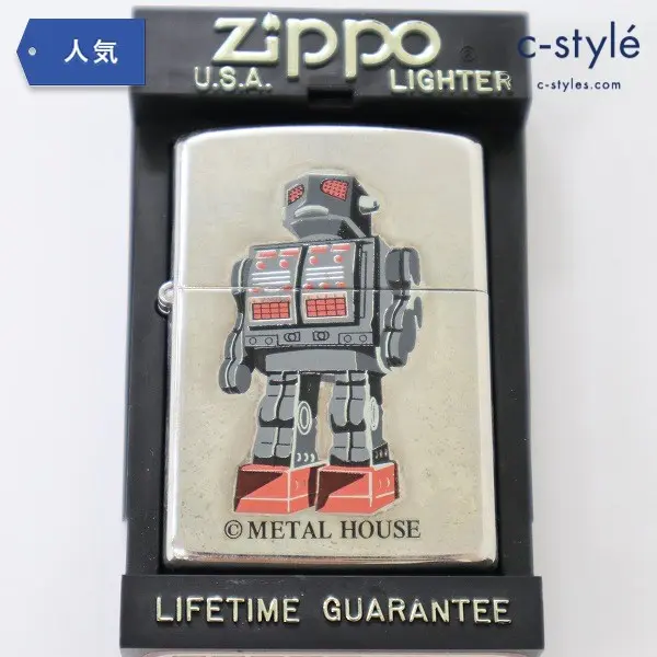 ZIPPO ジッポー ブリキ ロボット メタルハウス 1997 シルバー 喫煙具