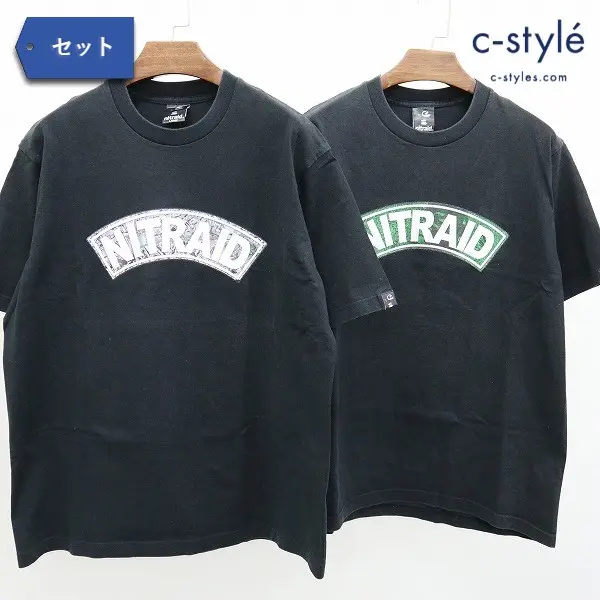 NITRAID ナイトレイド アーチロゴ Tシャツ M L ブラック 半袖