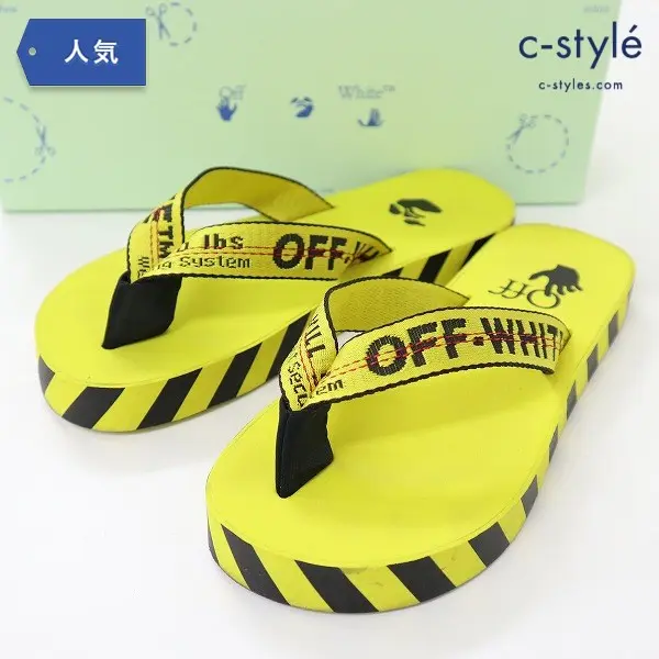 OFF-WHITE オフホワイト INDUSTRIAL BELT FLIP FLOP ビーチサンダル 41 イエロー×ブラック