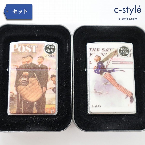 ZIPPO THE SATURDAY EVENING POST The Norman Rockwell ライター BOTTOM OF THE 6 FLYING UNCLE SM シルバー