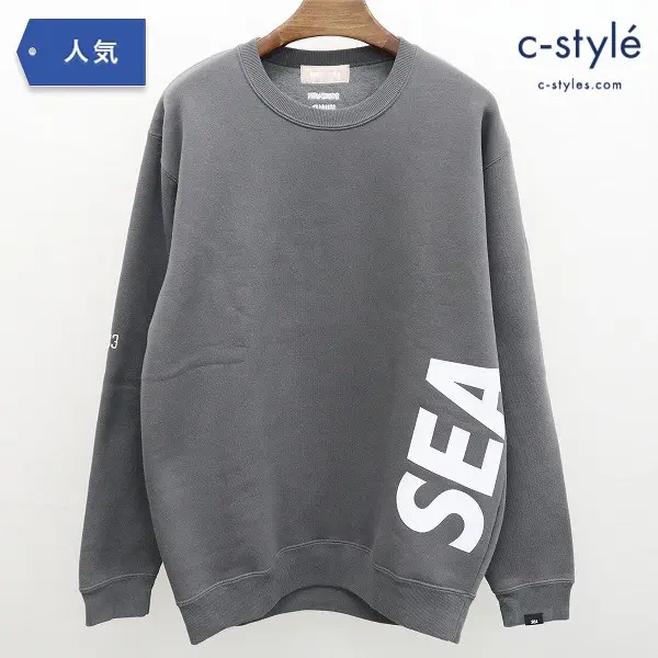 WIND AND SEA ウィンダンシー スウェット BRUSHED CREW NECK M グレー WDS-CS-324 長袖 トレーナー