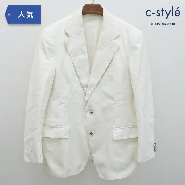 Polo Ralph Lauren ポロラルフローレン ジャケット M ホワイト コットン100％ ブレザー 2B イタリア製