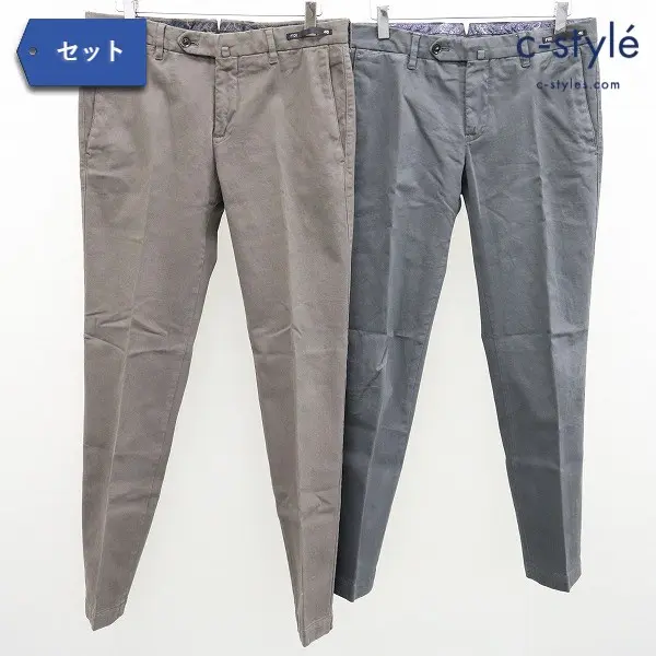 PT01 ピーティーゼロウーノ SKINNY FIT STRETCH パンツ スラックス 46 グレー ブラウン ストレッチ スキニー