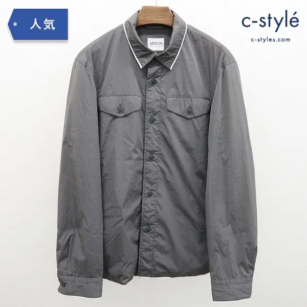 ARMANI COLLEZIONI アルマーニコレッツォーニ 撥水加工 ナイロンジャケット JCF07W 48 グレー