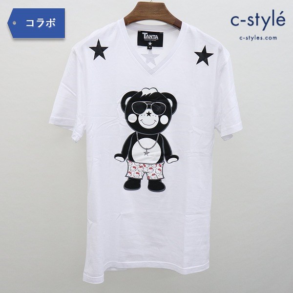 TANTA タンタ × ハローキティ VネックTシャツ M ホワイト 日本製 チャッピー Made in Japan