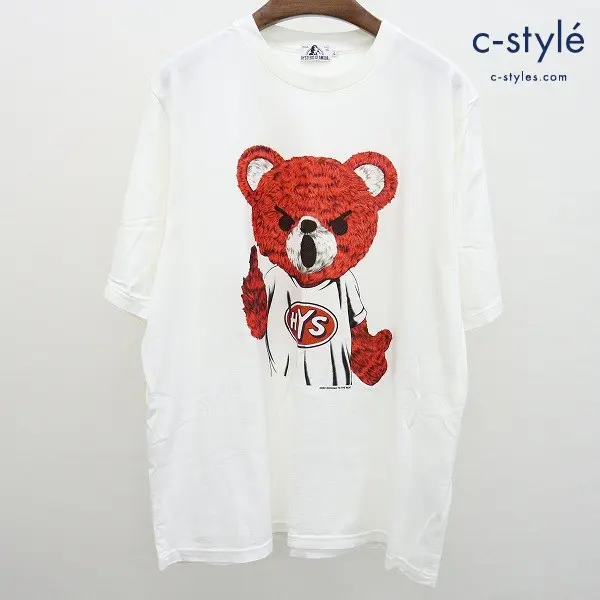 HYSTERIC GLAMOUR ヒステリックグラマー BEAR MASTER Tシャツ 半袖 L ホワイト ベア コットン100％