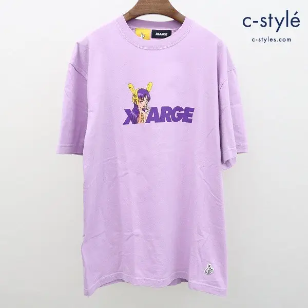 FR2 エフアールツー × XLARGE エクストララージ Tシャツ バイカーガール L パープル ロゴ プリント