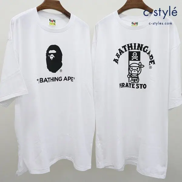 A BATHING APE アベイシングエイプ BAPE Tシャツ 3XL ホワイト 半袖 クルーネック MILO マイロ