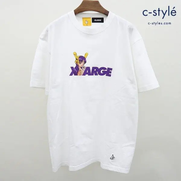 FR2 エフアールツー × XLARGE エクストララージ Tシャツ バイカーガール L ホワイト ロゴ プリント