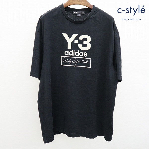 Y-3 adidas YOHJI YAMAMOTO Stacked Logo SS Tee 半袖 Tシャツ L ブラック FJ0409