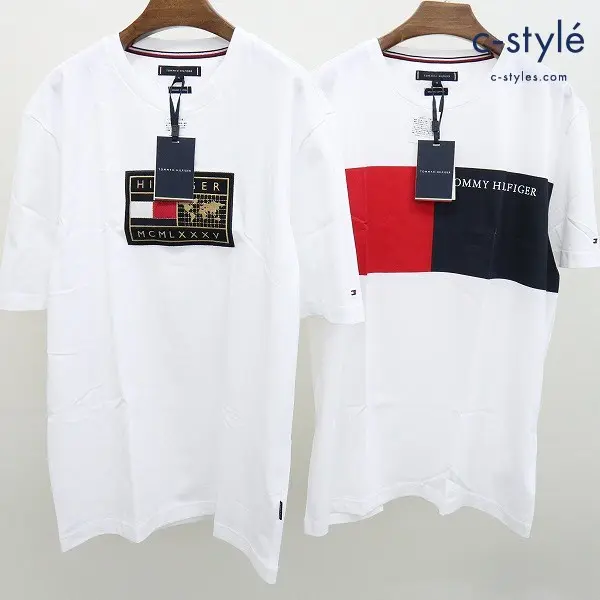 TOMMY HILFIGER トミーヒルフィガー フラッグカラー ブロックTシャツ ＋ アースバッジTシャツ XL