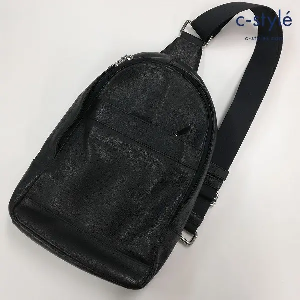 COACH コーチ F54770 ボディバッグ ブラック レザー ショルダーバッグ 斜め掛け