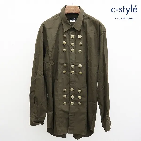 COMME des GARCONS HOMME PLUS ボタン装飾 長袖 シャツ L ブラウン系 日本製