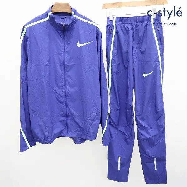 NIKE ナイキ Pro Elite Running JACKET ジャケット + PANTS パンツ S ブルー ナイロン ランニング