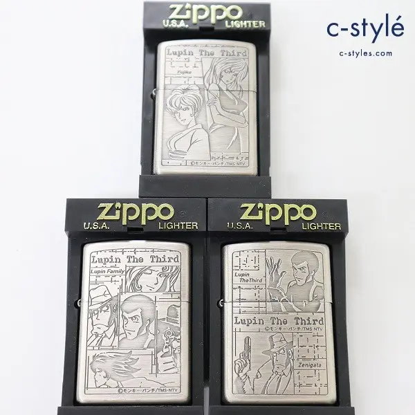 ZIPPO ジッポー オイルライター ルパン&銭形 / 不二子&不二子 / オールキャスト 喫煙具 喫煙雑貨 計3点