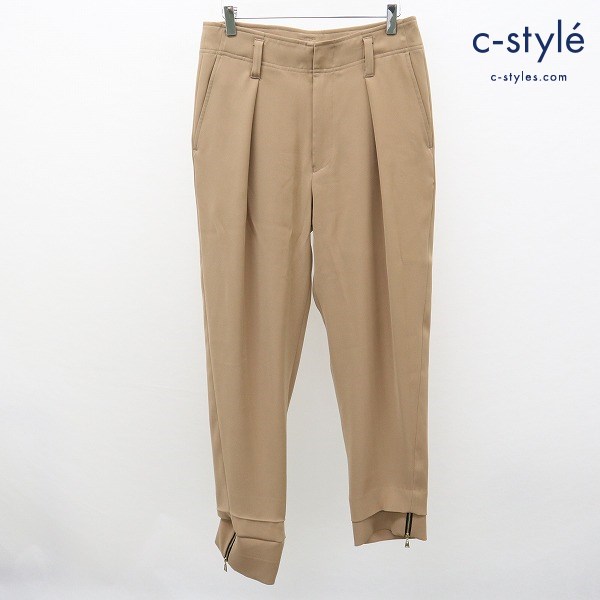 CULLNI クルニ ダブルサテン テーパードパンツ size1 ベージュ 19-SS-009 日本製 スラックス ズボン