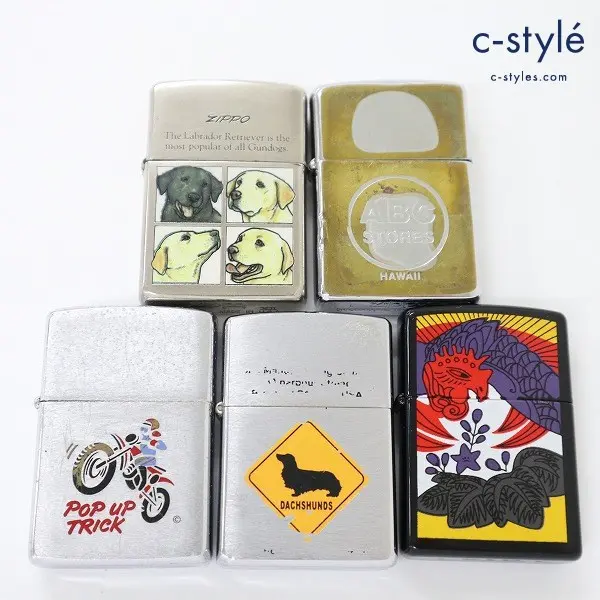 ZIPPO ジッポー オイルライター バイク 動物 和柄 ハワイ 喫煙具 喫煙雑貨 喫煙グッズ 計5点