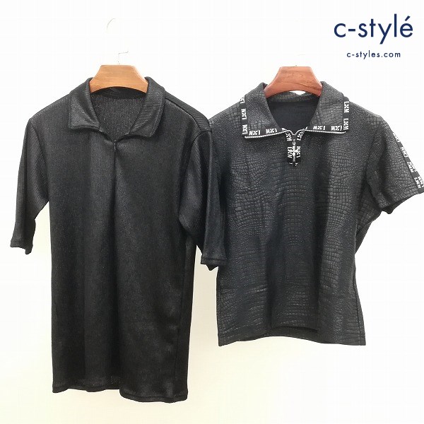 LUNA MATTINO ルナマティーノ Tシャツ 計2点 M ブラック 半袖 五分袖 ハーフジップ 日本製
