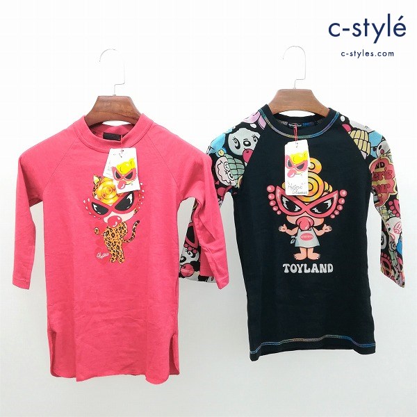 HYSTERIC MINI ヒステリックミニ Tシャツ 計2点 七分袖 140 赤系 ピンク プリント キッズ