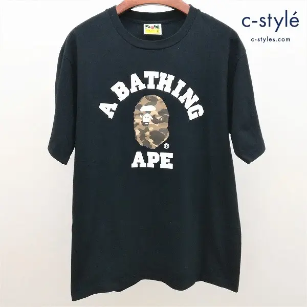 A BATHING APE アベイシングエイプ REFLECTOR ABC COLLEGE TEE 半袖 プリントTシャツ M ブラック 綿100