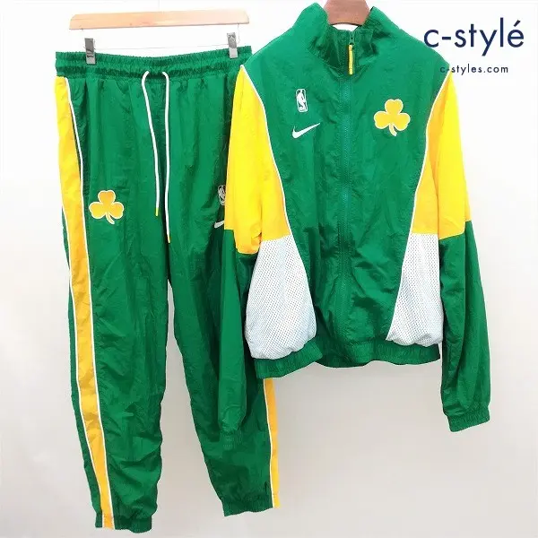 ナイキ NIKE CELTICS COURTSIDE TRACKSUIT セットアップ ジャージ M グリーン×イエロー系 ナイロン