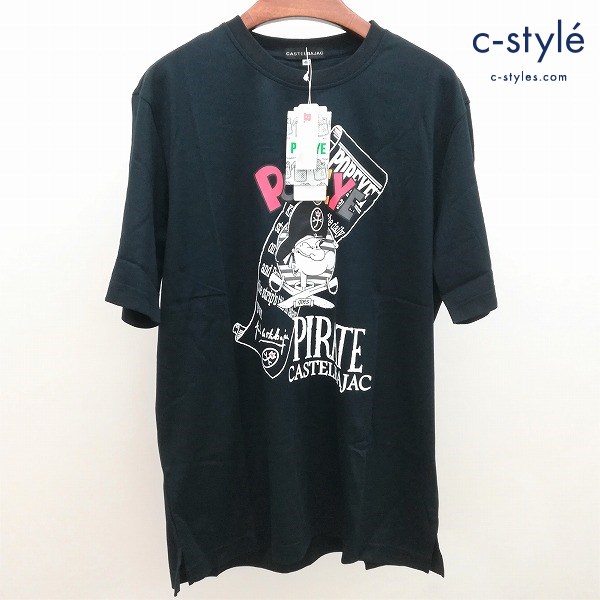 CASTEL BAJAC カステルバジャック ポパイ Tシャツ 半袖 サイズ48 ブラック 日本製 綿