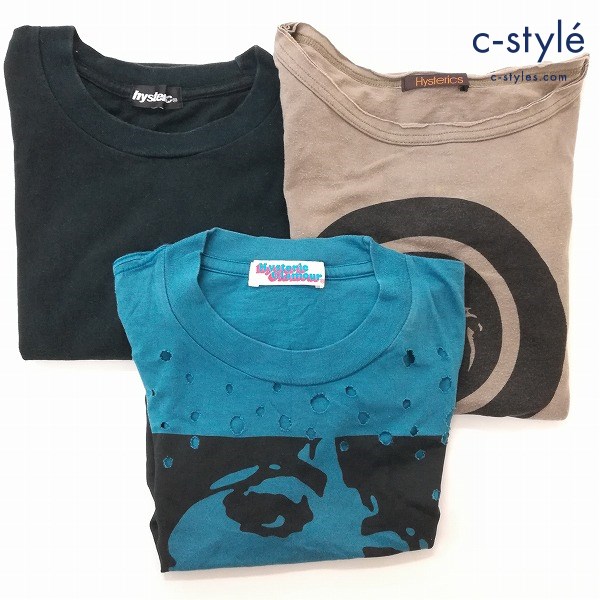 HYSTERIC GLAMOUR ヒステリックグラマー Tシャツ FREE 半袖 プリント ダメージ加工 レディース 計3点