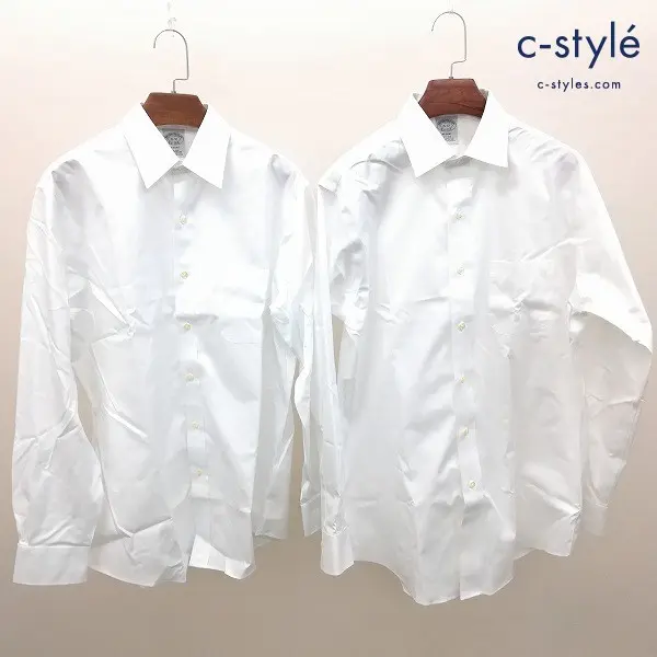 Brooks Brothers ブルックスブラザーズ ノンアイロンドレスシャツ 計2点 15-32 ホワイト 長袖 コットン100