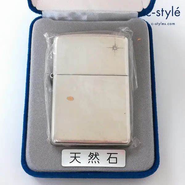 ZIPPO ジッポー 純銀 STERLING SILVER 天然石入り ダイヤ 2003 シルバー 喫煙具 喫煙グッズ ライター