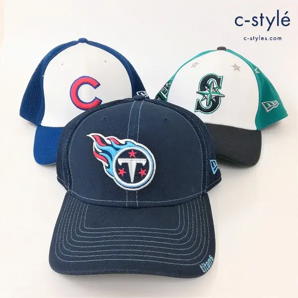 NEW ERA ニューエラ ベースボールキャップ 帽子 MEDIUM-LARGE MARINERS titans Cubs 計3点