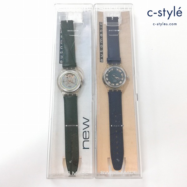 Swatch スウォッチ 腕時計 ブルー グリーン 自動巻き フランス製 049-664-55