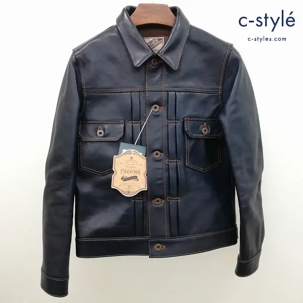 Y’S LEATHER INDIGO HORSE 2nd Type 34 パープル系 Gジャン IB-141 レザー 馬革