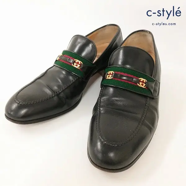 GUCCI グッチ ローファー 43 ブラック 110 097 MADE IN ITALY レザーシューズ