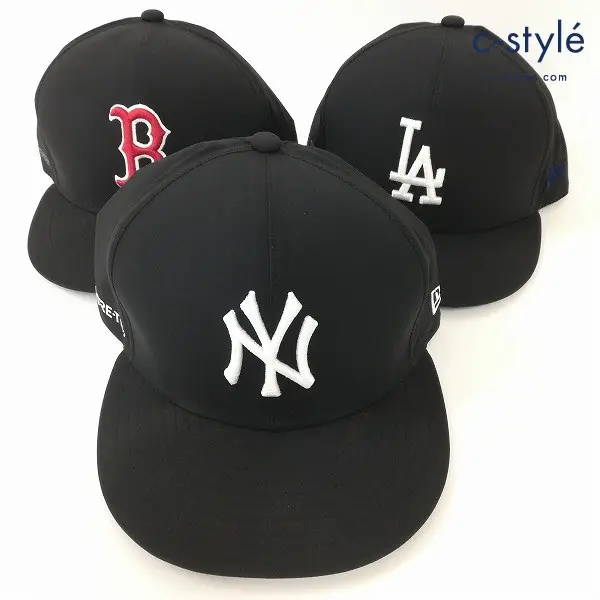 NEW ERA キャップ 7・1/2 59.6cm GORE-TEX MLB 野球 ヤンキース ドジャース レッドソックス 計3点