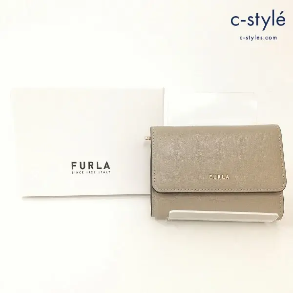 FURLA フルラ BABYLON S COMPACT WALLET 財布 グレー系 レザー ウォレット PCZOUNO B30000