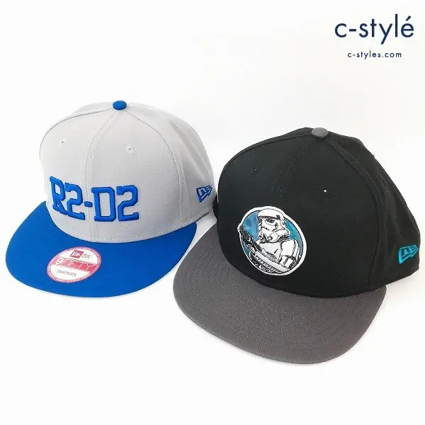 NEW ERA キャップ R2-D2 ONE SIZE グレ-×ブルー ストームトルーパー MEDIUM-LARGE ブラック×グレー