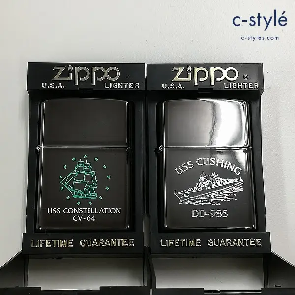 ZIPPO ジッポー USS CONSTELLATION CV-64 CUSHING DD-985 ライター ブラック系 船