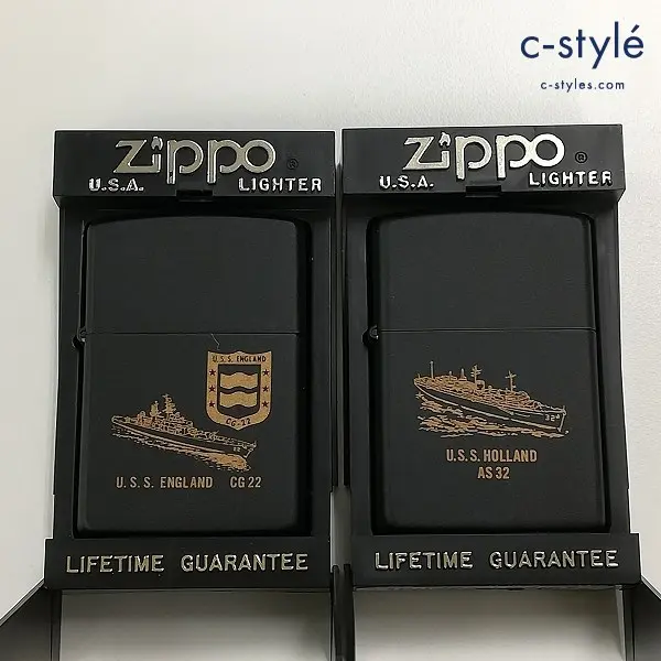 ZIPPO ジッポー U.S.S. ENGLAND CG 22 HOLLAND AS 32 ライター ブラック 喫煙具