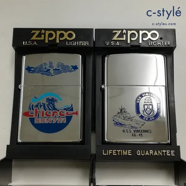 ZIPPO ジッポー U.S.S. VINCENNES CG-49 CHICAGO SSN721 オイルライター シルバー 喫煙具