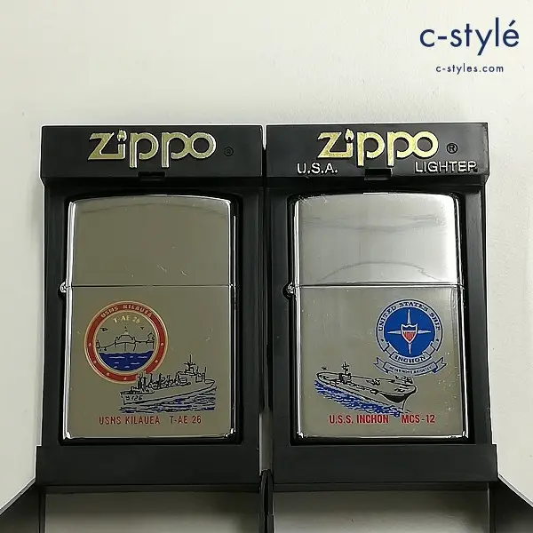 ZIPPO ジッポー USNS KILAUEA T-AE 26 U.S.S. INCHON MCS-12 ライター シルバー