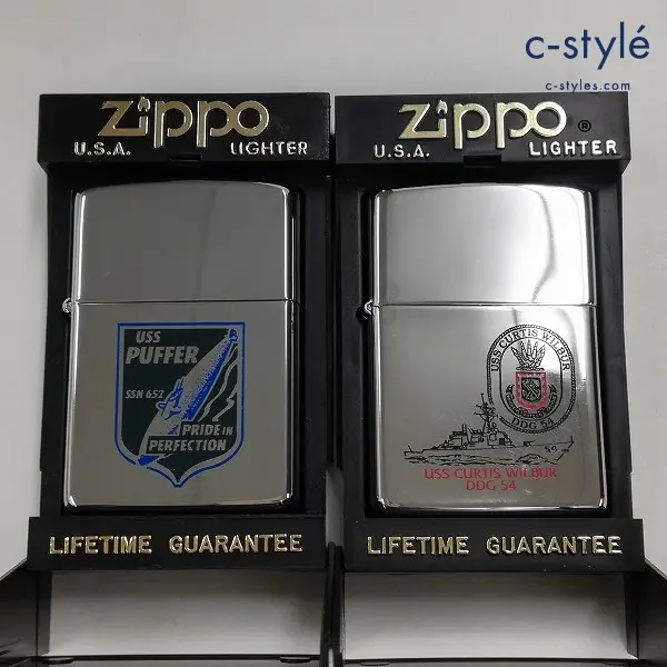 ZIPPO ジッポー USS PUFFER SSN 652 CURTIS WILBUR DDG 54 オイルライター シルバー