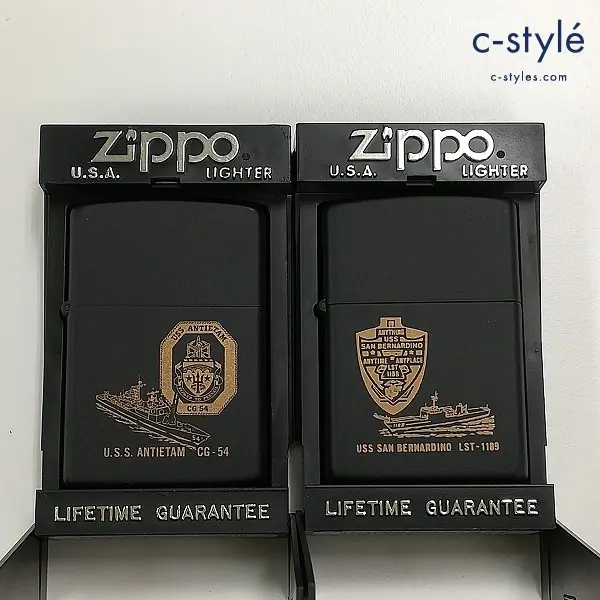 ZIPPO ジッポー U.S.S. ANTIETAM CG-54 USS SAN BERNARDINO LST-1189 ライター ブラック