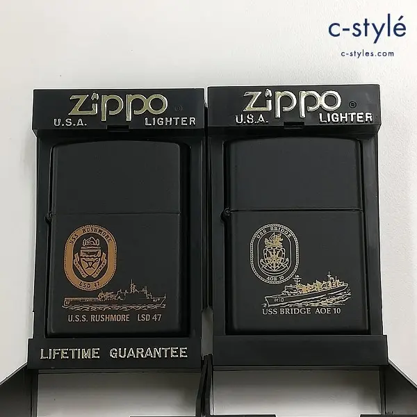 ZIPPO ジッポー U.S.S. RUSHMORE LSD 47 USS BRIDGE AOE 10 オイルライター ブラック