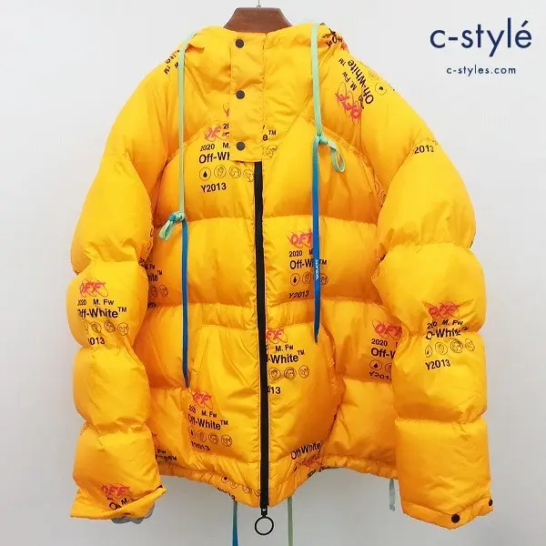 OFF-WHITE オフホワイト YELLOW ZIPPED PUFFER JACKET ダウンジャケット L イエロー グース