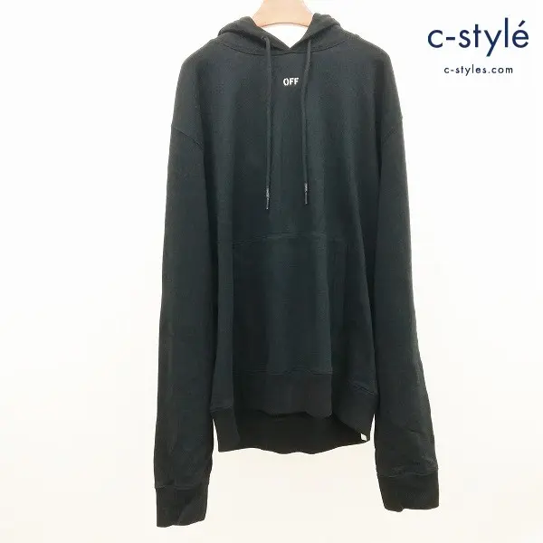 OFF-WHITE オフホワイト STENCIL SLIM HOODIE パーカー XXL 黒 OMBB034E20FLE004 フーディー