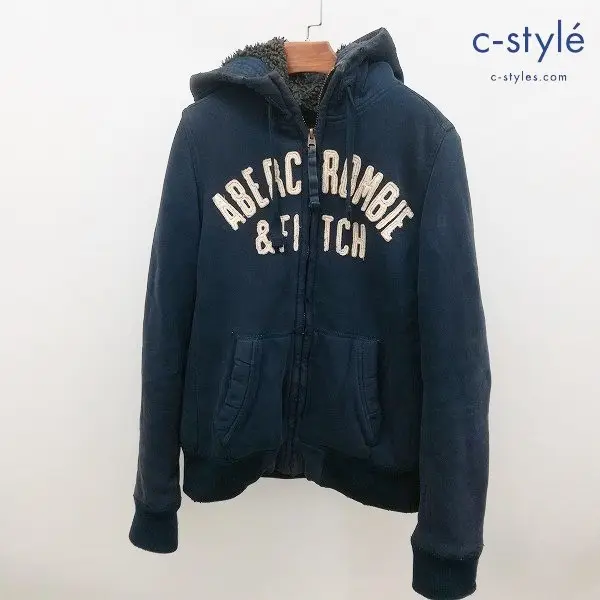 Abercrombie & Fitch アバクロンビーフィッチ WOLF JAW JACKET スウェットパーカー M ネイビー 長袖