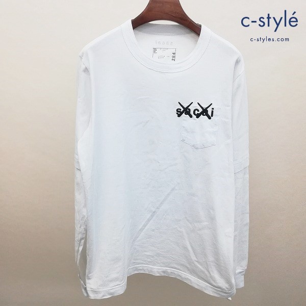 sacai サカイ Embroidery Long sleeve T-shirt Tシャツ 3 ホワイト 長袖 ロンT 21-0284S 刺繍 コットン100